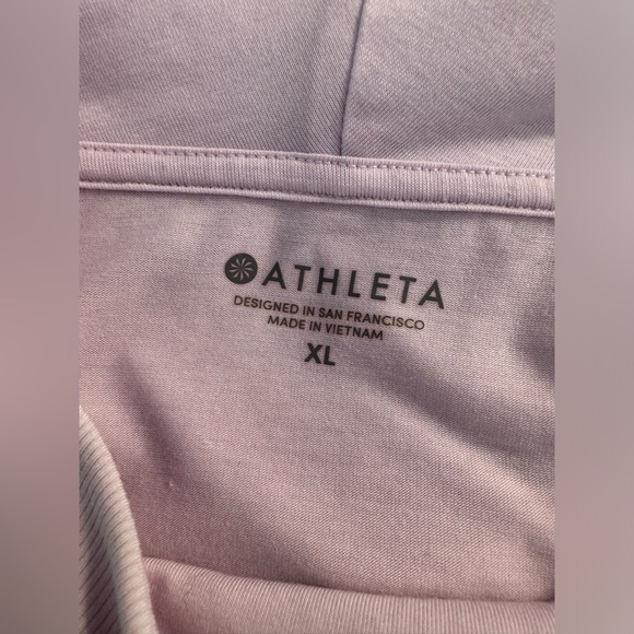 ATHLETA Essence Hooded Tunic Top Shirt Simply Lilac Pink UPF 50+ Cowl Neck Long - Picture 8 of 13